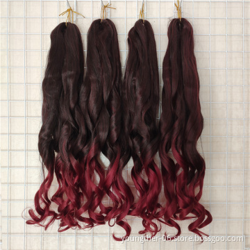 Pony Style Loose Wave 20Inch Spiral Curly Braiding Hair French Curls Synthetic Braiding Hair Spiral Curl Wavy Braids